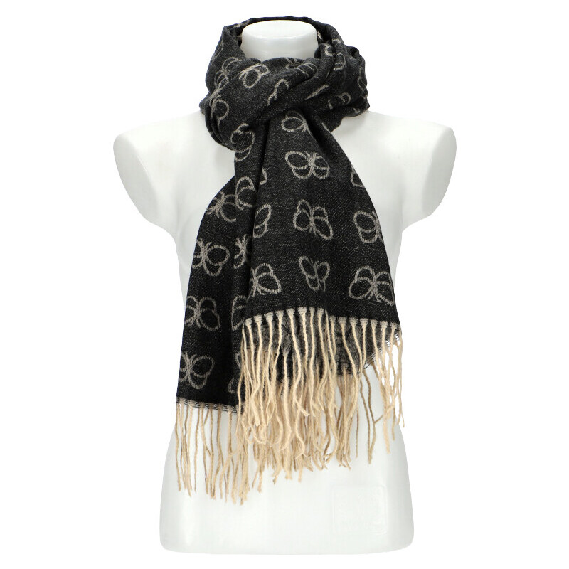 Cashmere Dámská černá teplá dlouhá zimní šála 196x67 cm 85494882