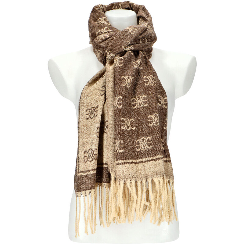 Cashmere Dámská hnědá teplá dlouhá zimní šála 208x66 cm