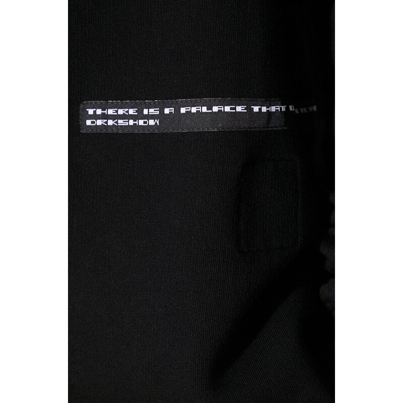 Bavlněná mikina Rick Owens pánská, černá barva, s aplikací
