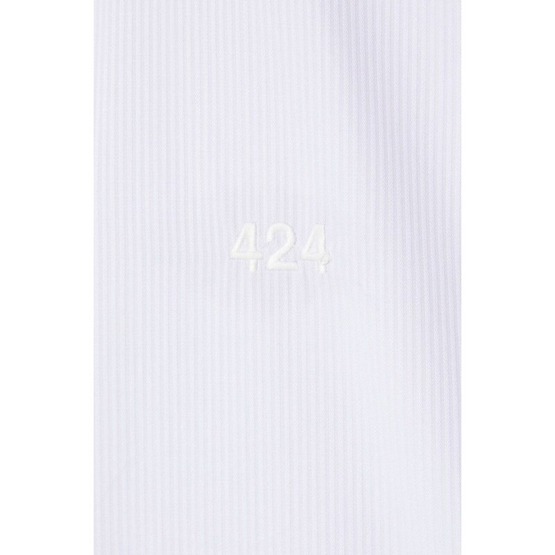 Košile 424 pánská, bílá barva, regular, s klasickým límcem, 35424E02R.236505