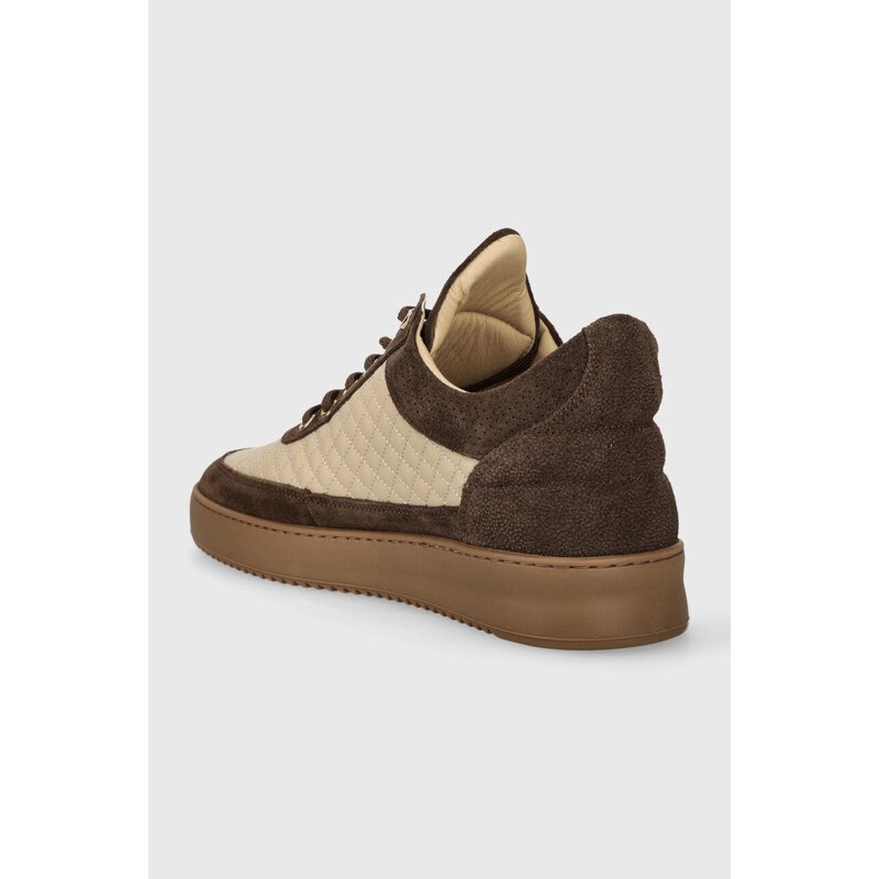 Kožené sneakers boty Filling Pieces Low Top Quilted hnědá barva, 10100151933