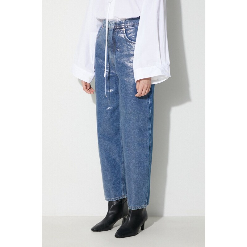 Džíny MM6 Maison Margiela Pants 5 Pockets dámské, high waist, S62LB0155