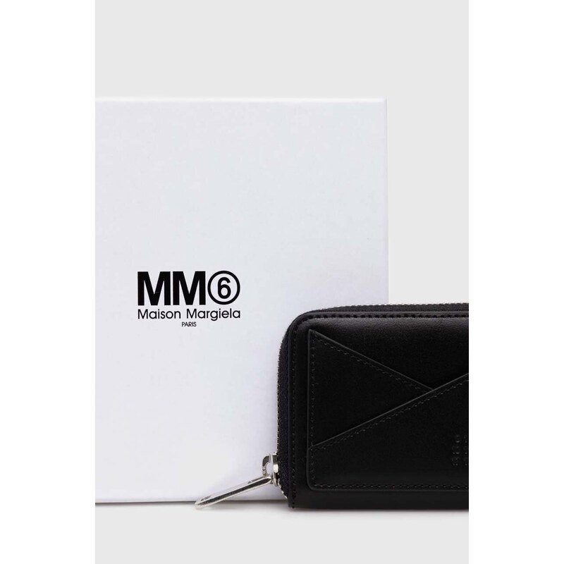 Kožená peněženka MM6 Maison Margiela Wallets černá barva, SA6UI0016