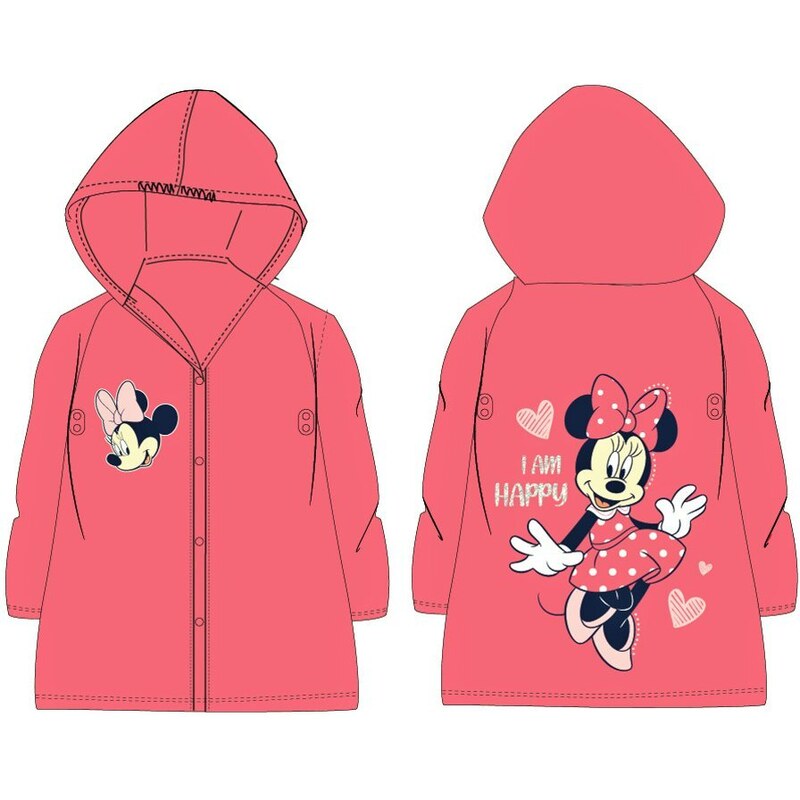 E plus M Dětská / dívčí pláštěnka Disney - Minnie Mouse - motiv I Am Happy