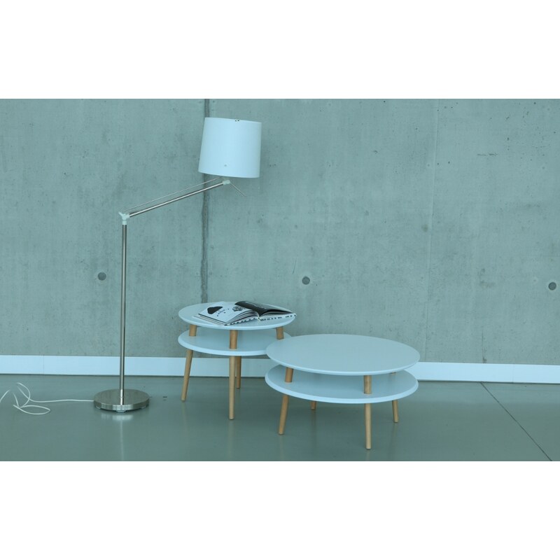 Světle šedý lakovaný konferenční stolek RAGABA UFO 70 cm