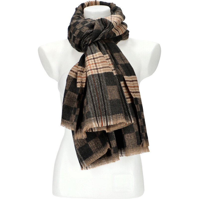 Cashmere Dámská černá teplá dlouhá zimní šála 194x71 cm