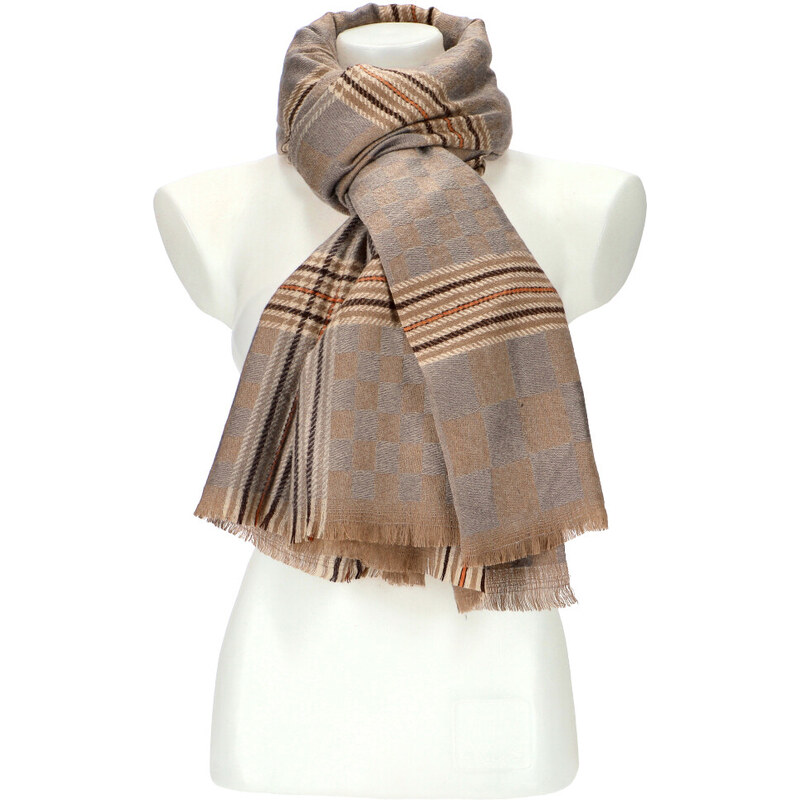 Cashmere Dámská šedá teplá dlouhá zimní šála 194x71 cm