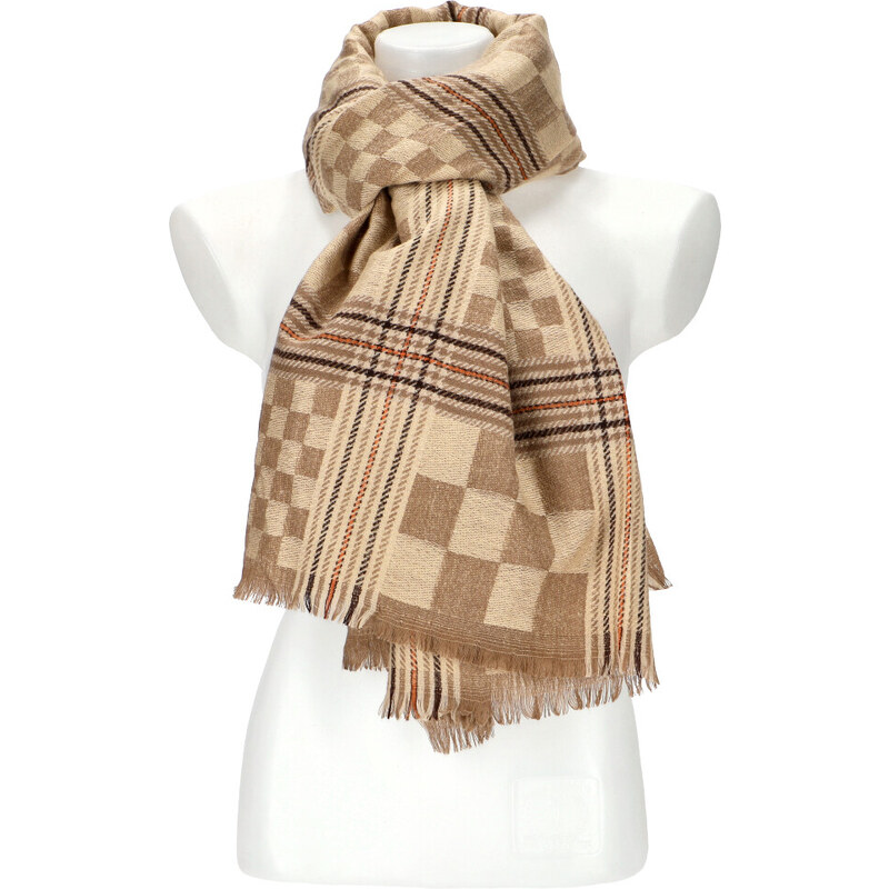 Cashmere Dámská béžová teplá dlouhá zimní šála 194x71 cm 85503447