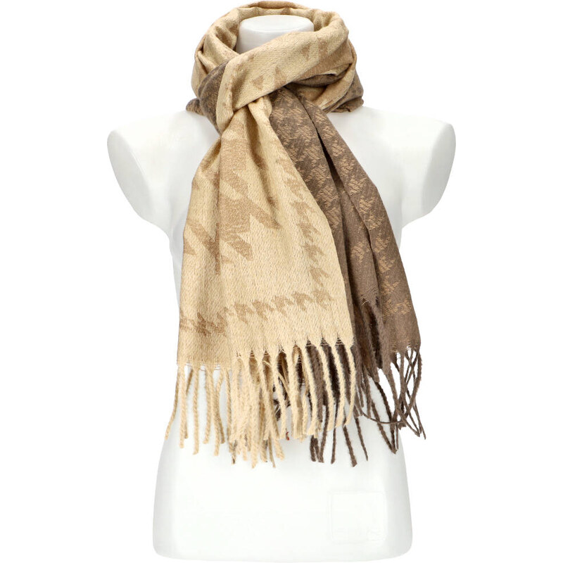Cashmere Dámská béžová teplá dlouhá zimní šála 206x64 cm 85503459