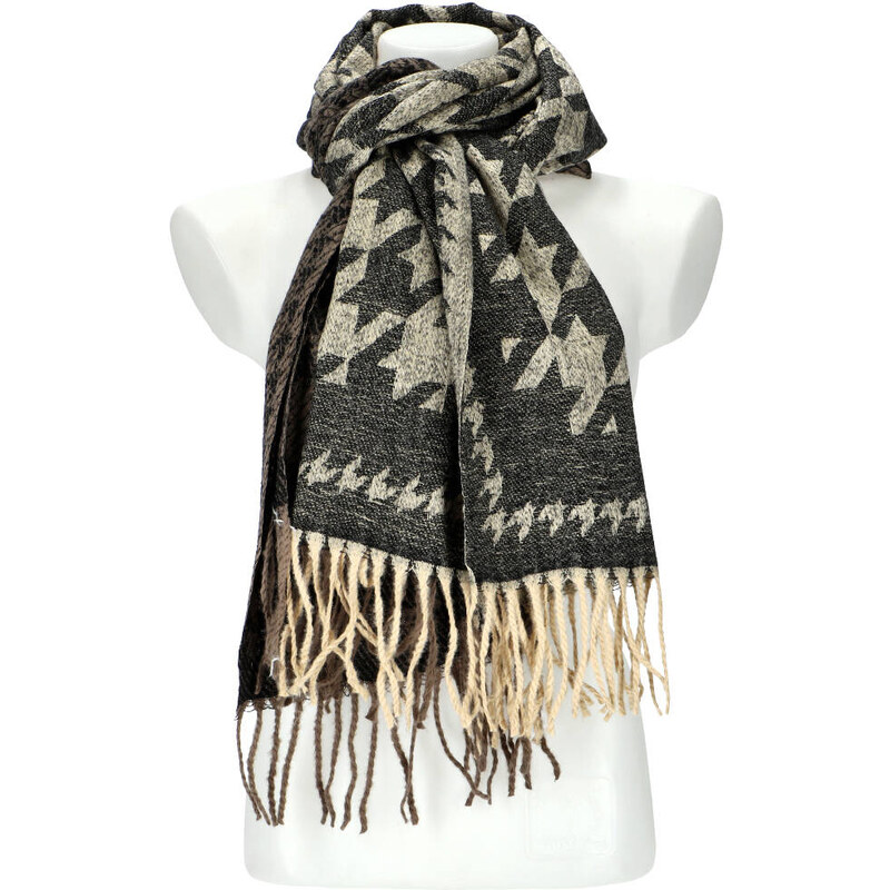 Cashmere Dámská černá teplá dlouhá zimní šála 206x64 cm