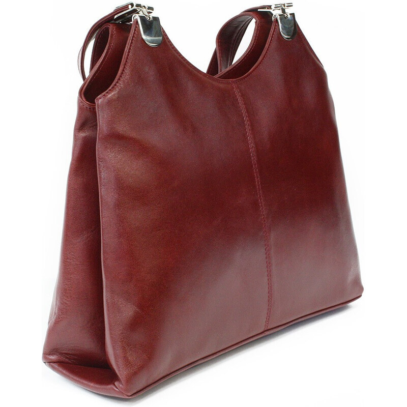 Tmavě červená dámská kožená kabelka Penelopie