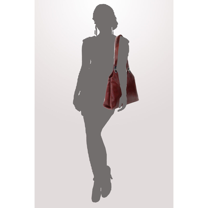 Tmavě červená dámská kožená kabelka Penelopie