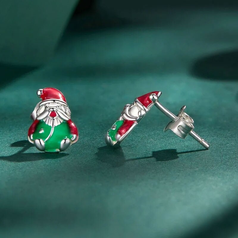 GRACE Silver Jewellery Vánoční náušnice luminiscenční Santa Claus, 85506037