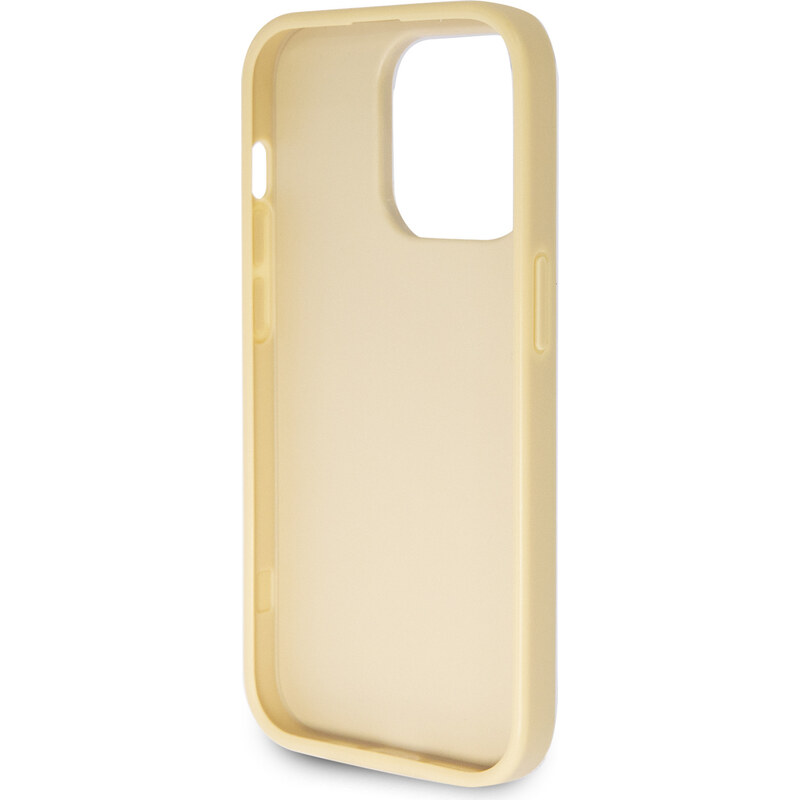 Ochranný kryt na iPhone 15 Pro MAX - Guess, Fixed Glitter 4G Metal Logo Gold