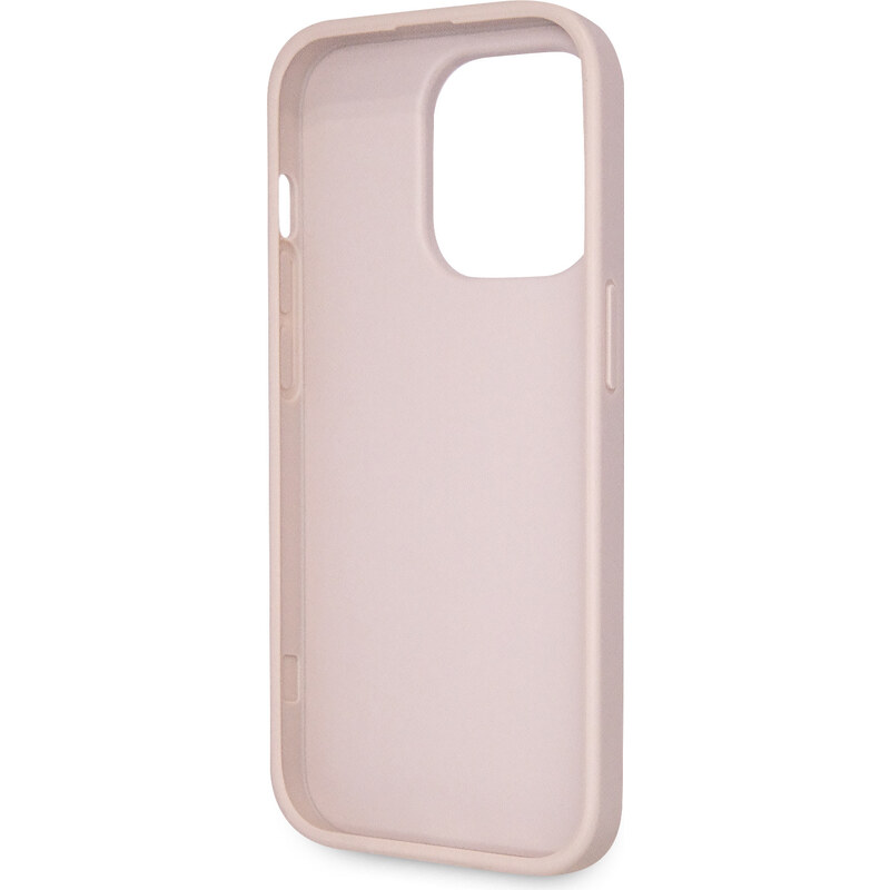 Ochranný kryt na iPhone 15 Pro - Guess, 4G Strass Triangle Metal Logo Pink