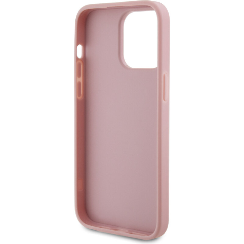 Ochranný kryt na iPhone 15 Pro MAX - Guess, Fixed Glitter 4G Metal Logo Pink