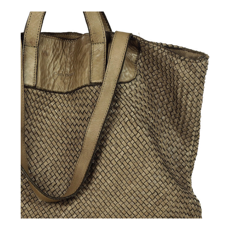 Marco Mazzini handmade Dámská kožená shopper bag kabelka Mazzini M1M86 béžová