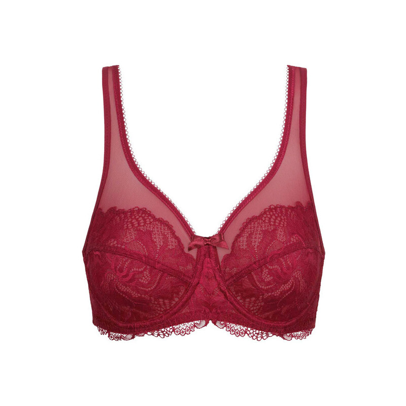 DIM GENEROUS ESSENTIEL UNDERWIRE BRA - Women's lace bra - dark red