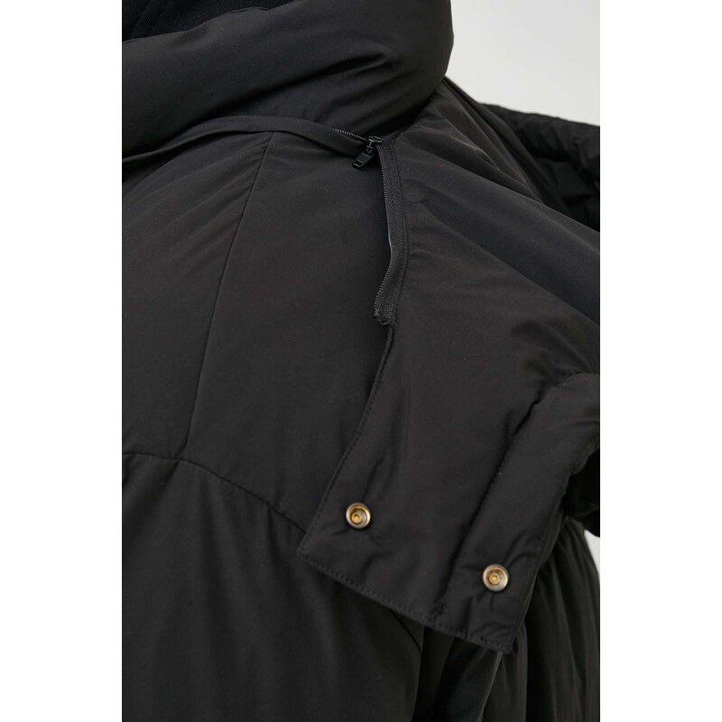Péřová bunda United Colors of Benetton pánská, černá barva, zimní, oversize