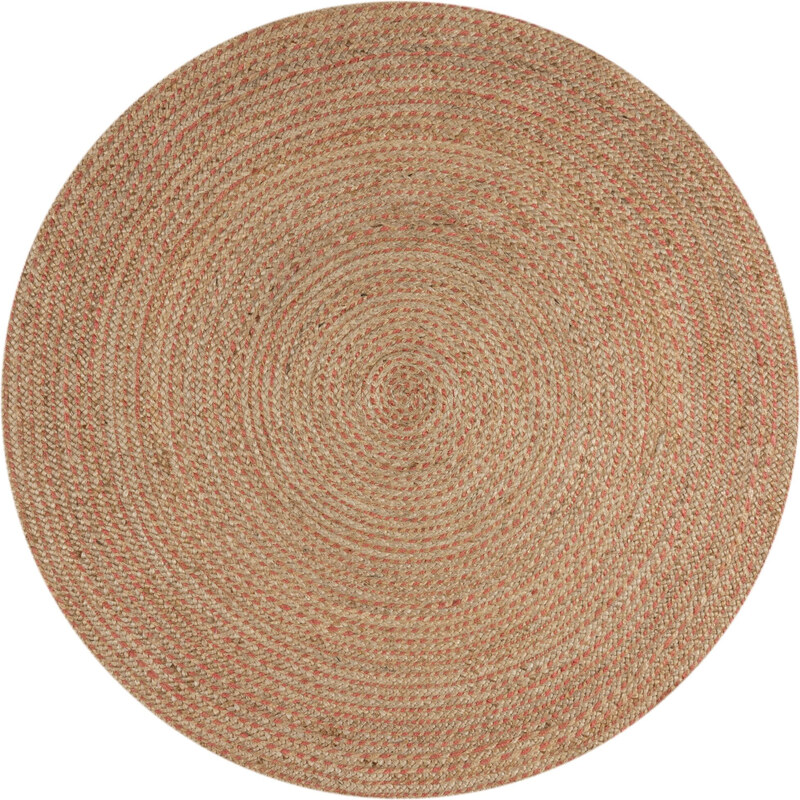 Flair Rugs koberce Kusový koberec Capri Jute Natural/Coral kruh - 133x133 (průměr) kruh cm