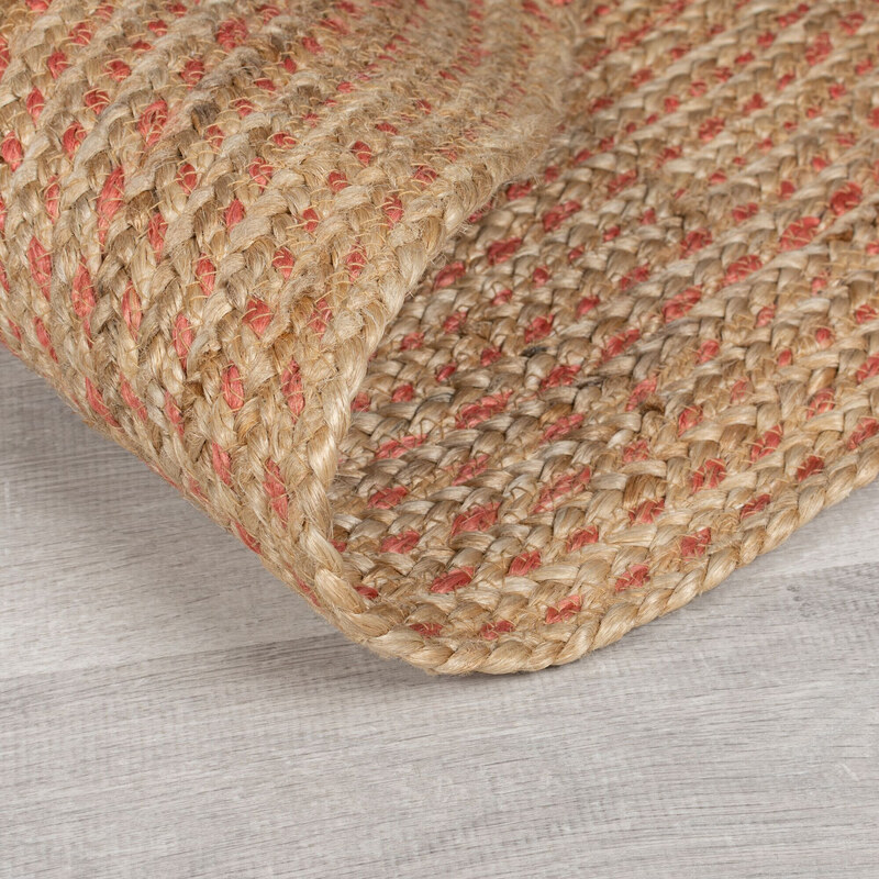 Flair Rugs koberce Kusový koberec Capri Jute Natural/Coral kruh - 133x133 (průměr) kruh cm