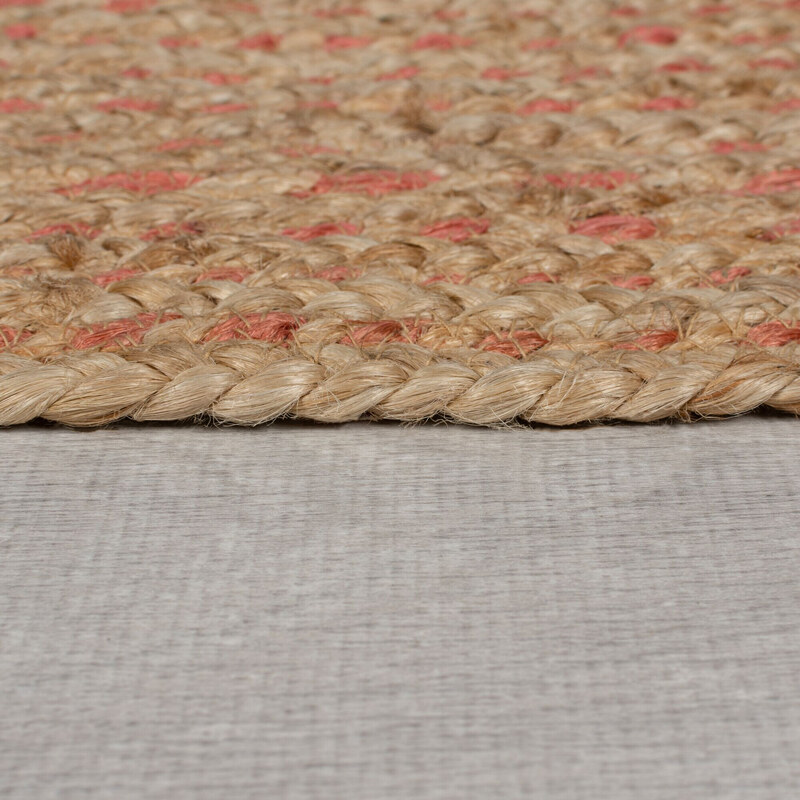 Flair Rugs koberce Kusový koberec Capri Jute Natural/Coral kruh - 133x133 (průměr) kruh cm