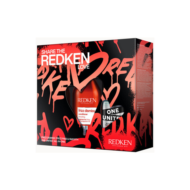 Redken Frizz Dismiss Vánoční Sada - Šampon 300 ml + kondicionér 300 ml + sprej One United 150 ml