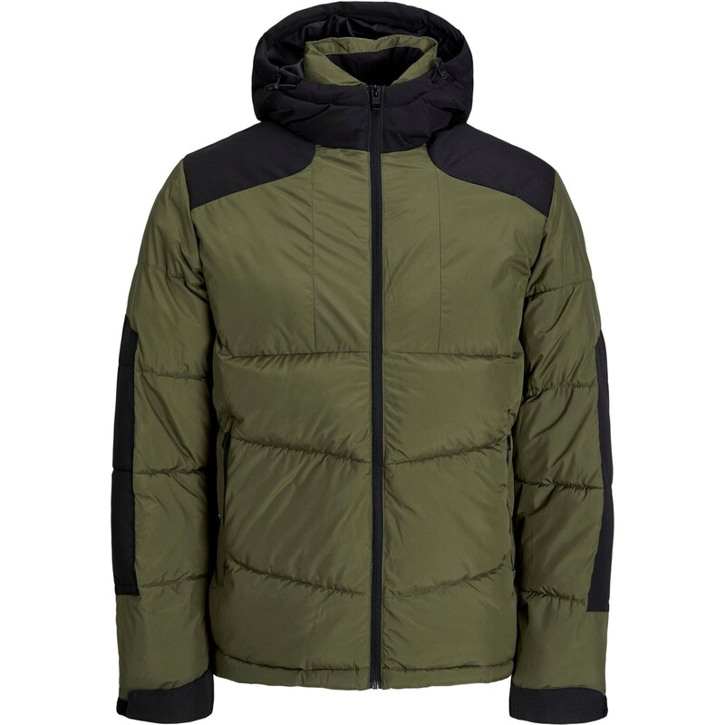JACK & JONES Zimní bunda Otis olivová / černá