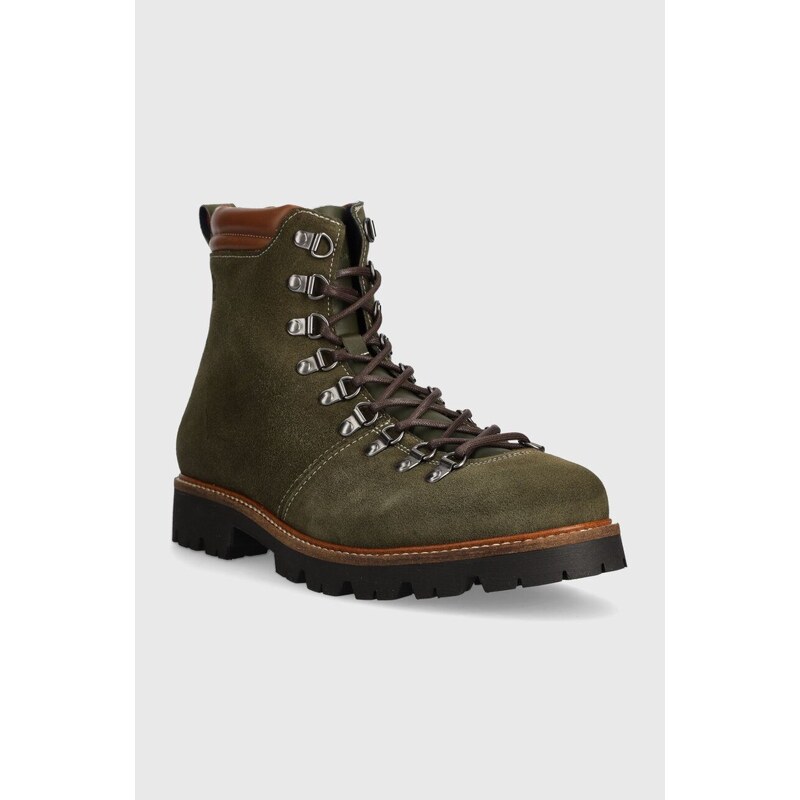 Semišové workery Tommy Hilfiger W MIX SUEDE HOOKS BOOT pánské, zelená barva, FM0FM04764