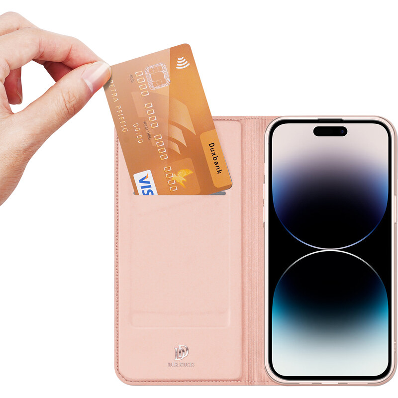 Knížkové pouzdro na iPhone 15 Pro - DuxDucis, SkinPro Rose