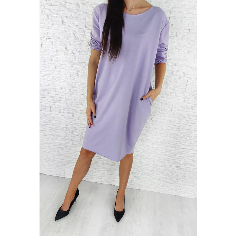 Moda Italia Fialové podzimní šaty DL4872PU 107704551