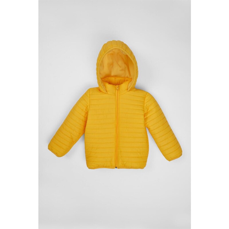 zepkids Boys' Yellow Color Fleece Hooded Coat.