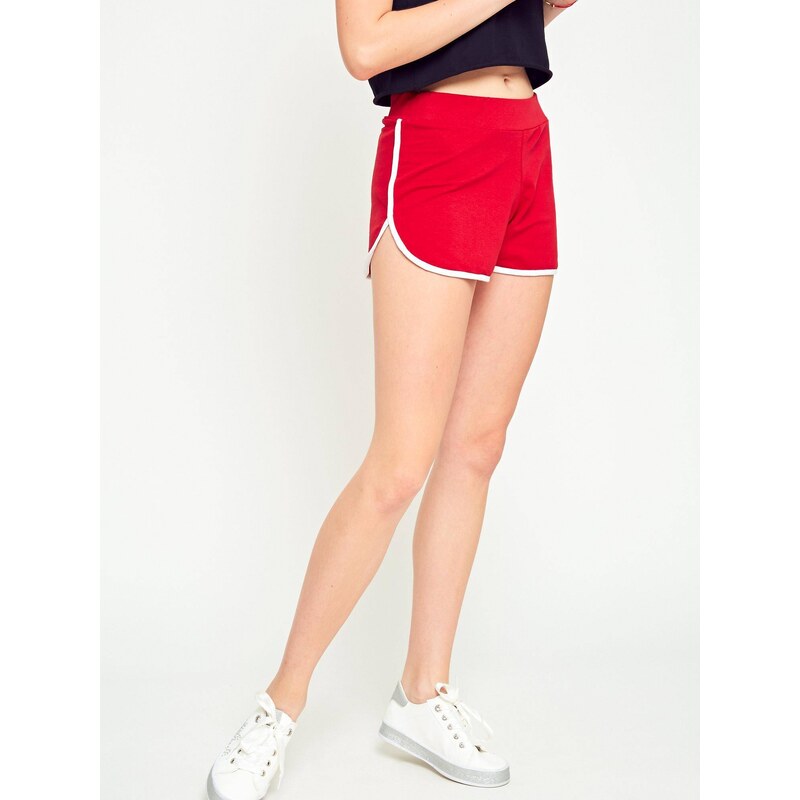 Yups Sports shorts with contrasting trimming red