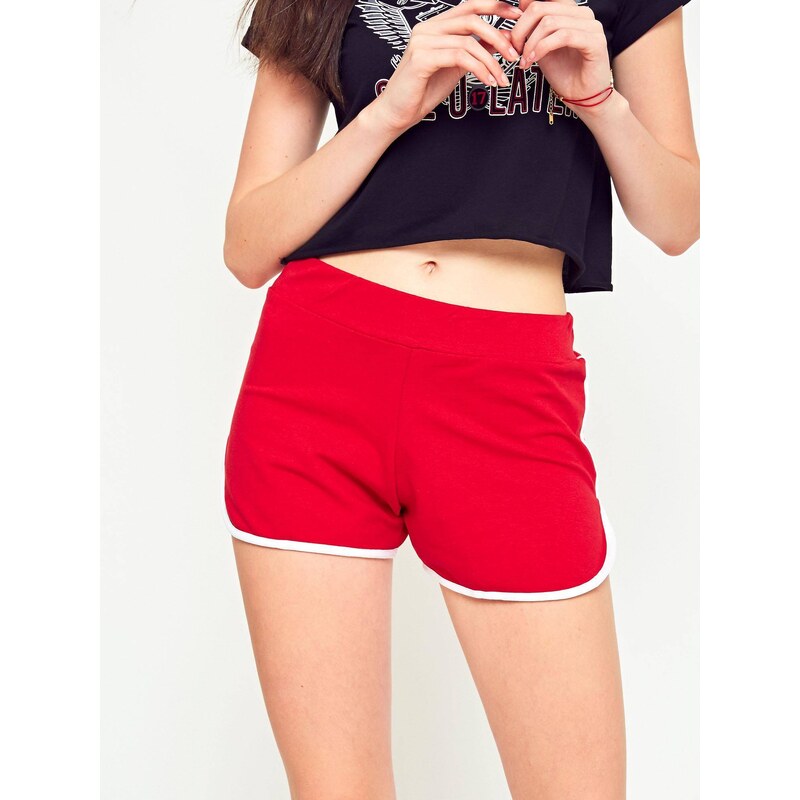 Yups Sports shorts with contrasting trimming red