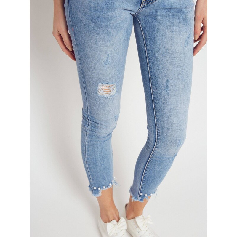 Jack Berry Denim jeans decorated with blue pearls