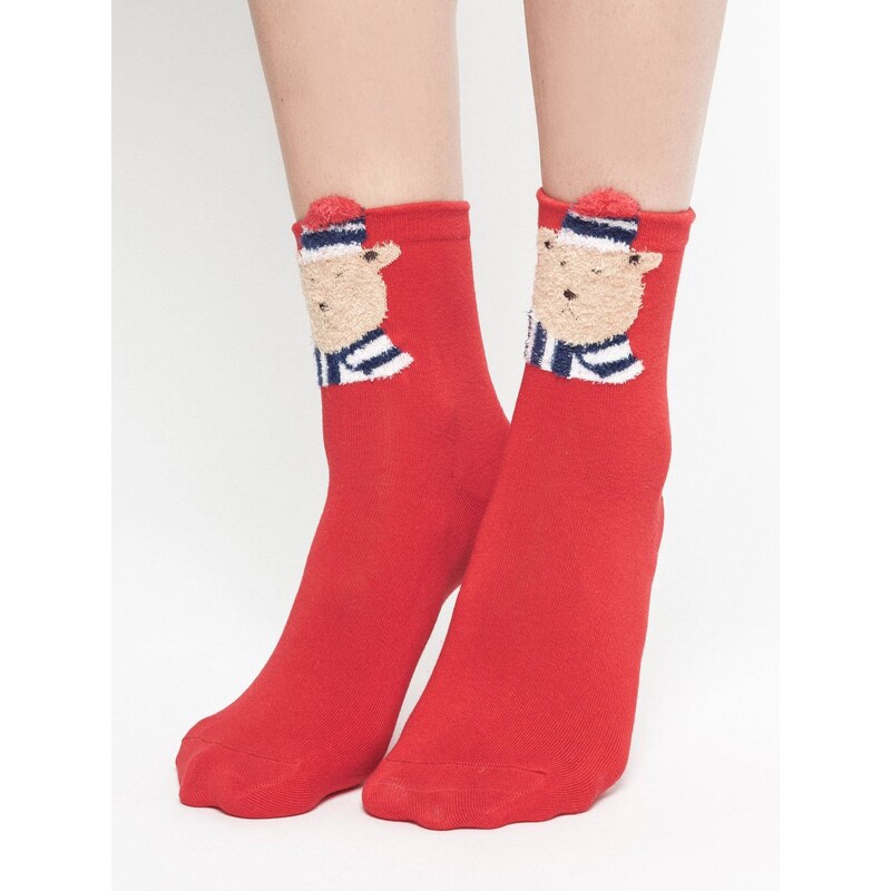 Yups T-shirt teddy bear socks red