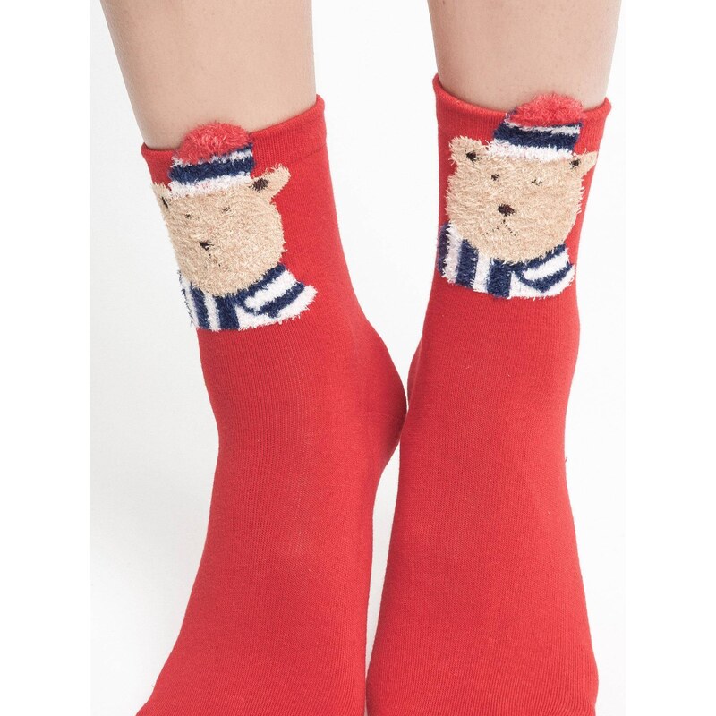 Yups T-shirt teddy bear socks red