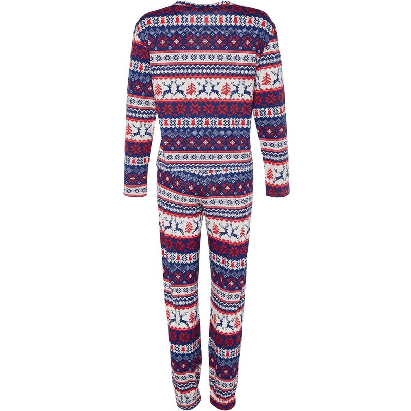 Trendyol Multicolored 100% Cotton Christmas Theme Tshirt-Pants, Knitted Pajamas Set