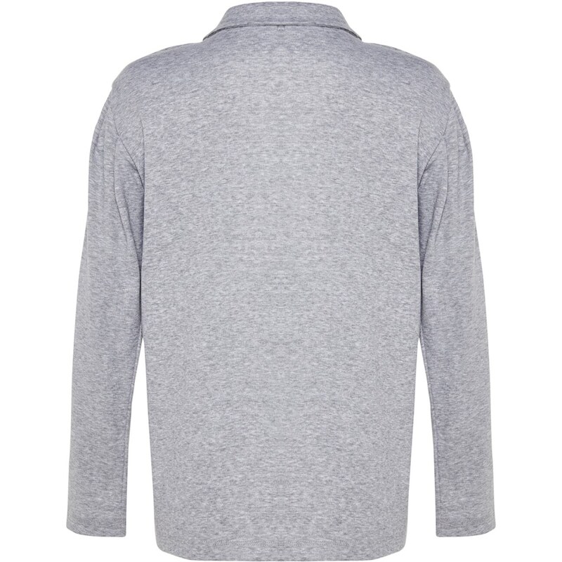 Trendyol Gray Melange Polo Neck Knitted Tunic