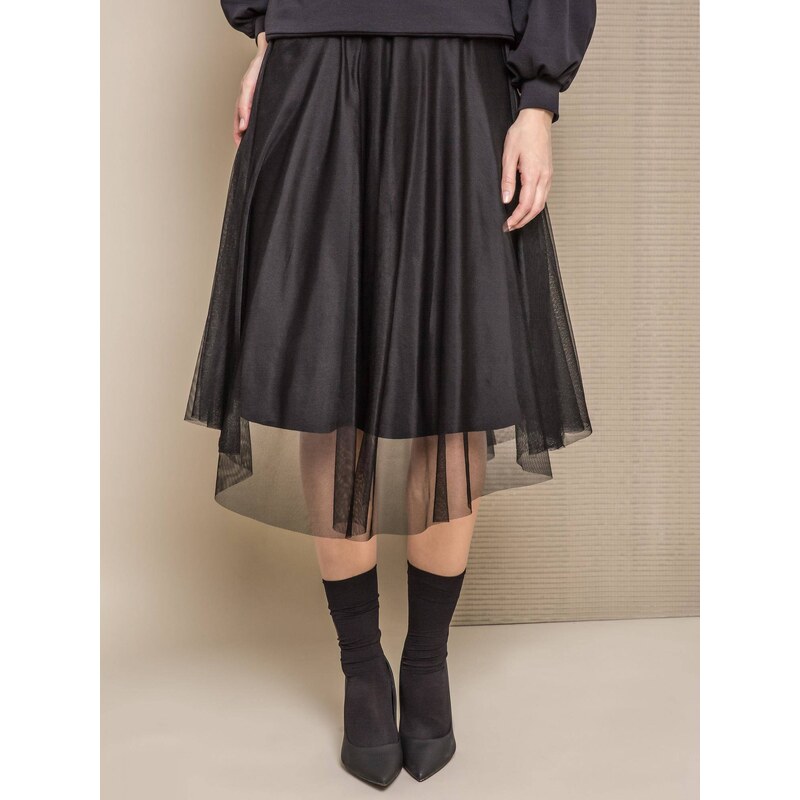 premium SKIRT MI... MI WITH TULLE BLACK