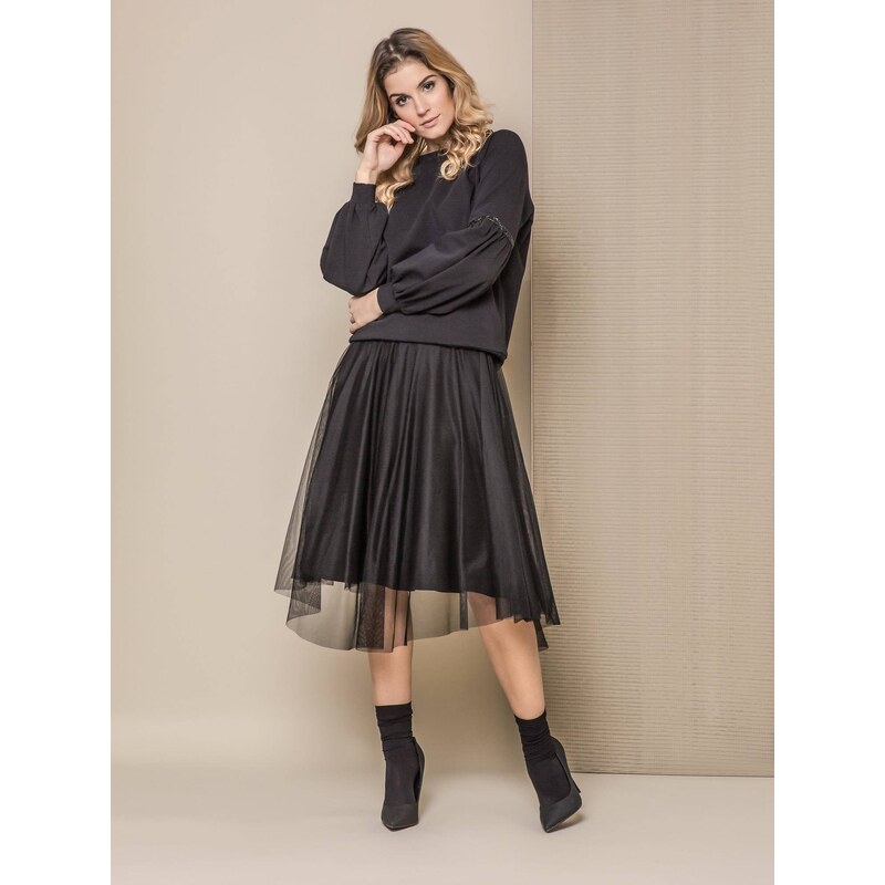 premium SKIRT MI... MI WITH TULLE BLACK