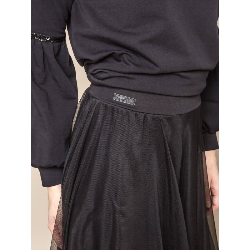 premium SKIRT MI... MI WITH TULLE BLACK