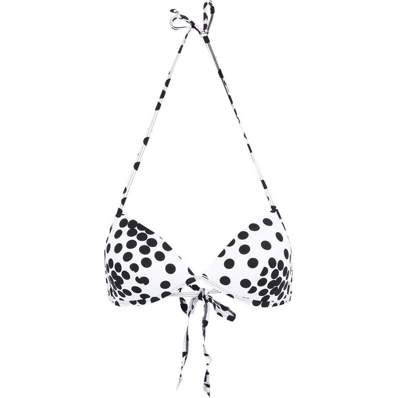Černo-bílý trojúhelníkový vrchní díl plavek s puntíky Vero Moda Dotty