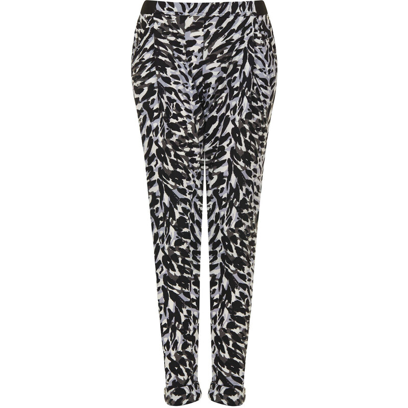 Topshop Speckle Leopard Jersey Tapered Trousers