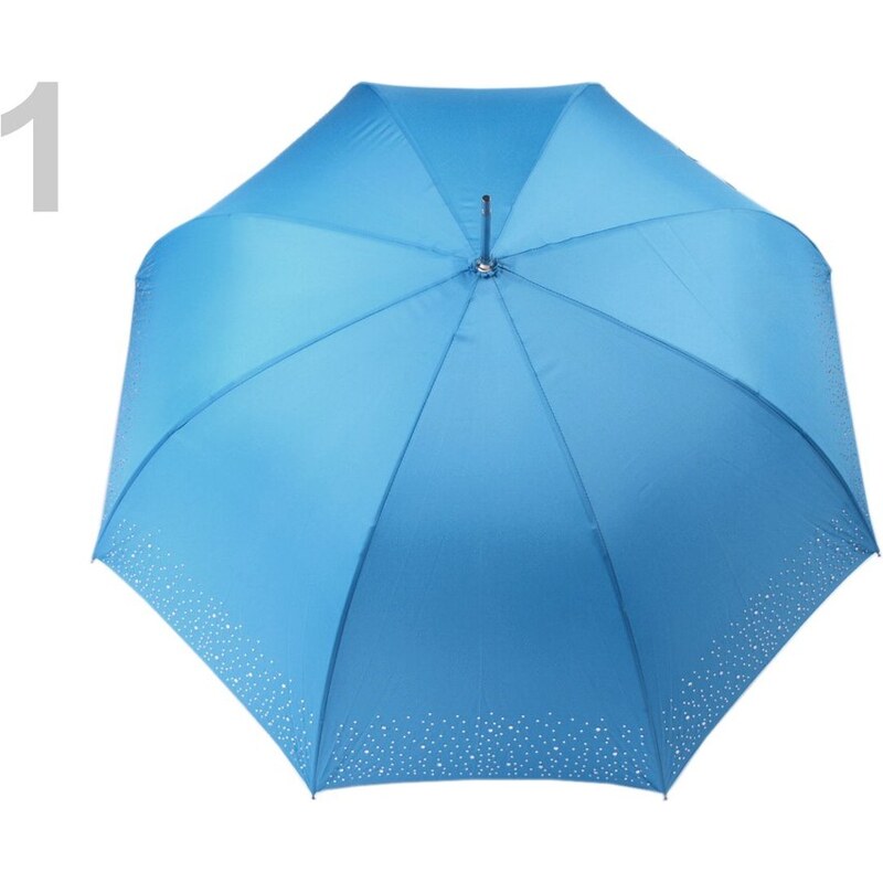 Stoklasa Deštník dámský holový vystřelovací s kamínky (1 ks) - 1 modrá azuro