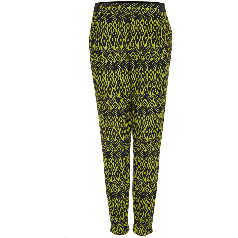 Topshop Bright Aztec Jersey Tapered Trousers