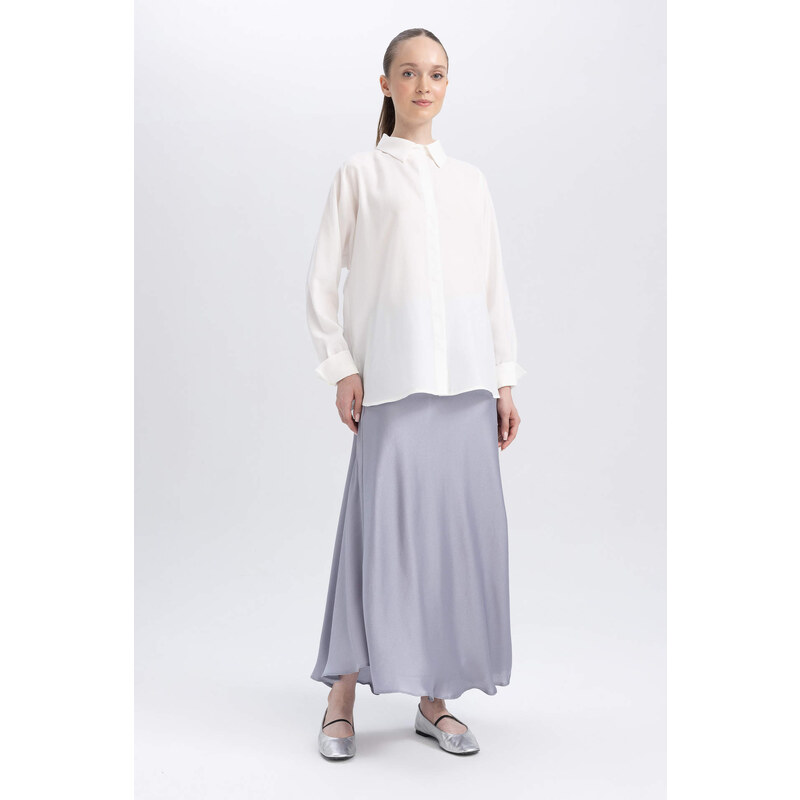 DEFACTO A Cut Satin Skirt