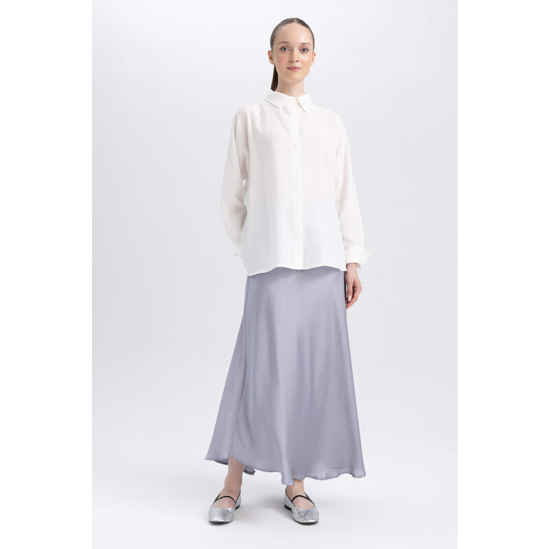 DEFACTO A Cut Satin Skirt