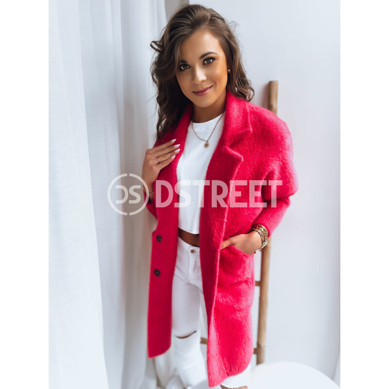 Dámský kabát z alpaky RITA II růžový Dstreet