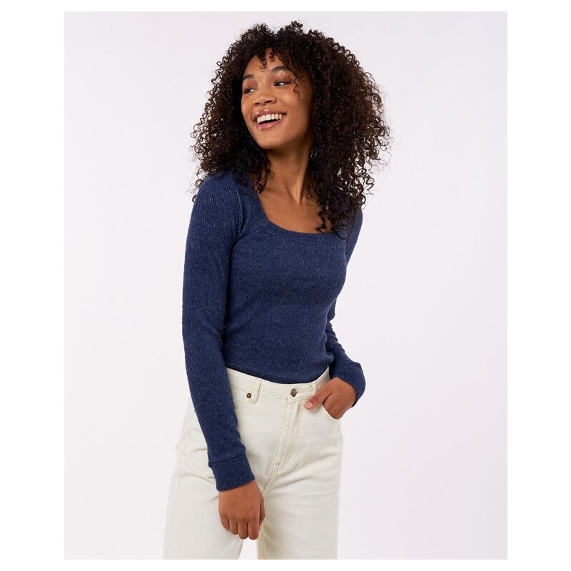 Tričko Rip Curl COSY LS SQUARE COLLAR Navy Marle